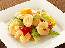エビと季節野菜の炒め